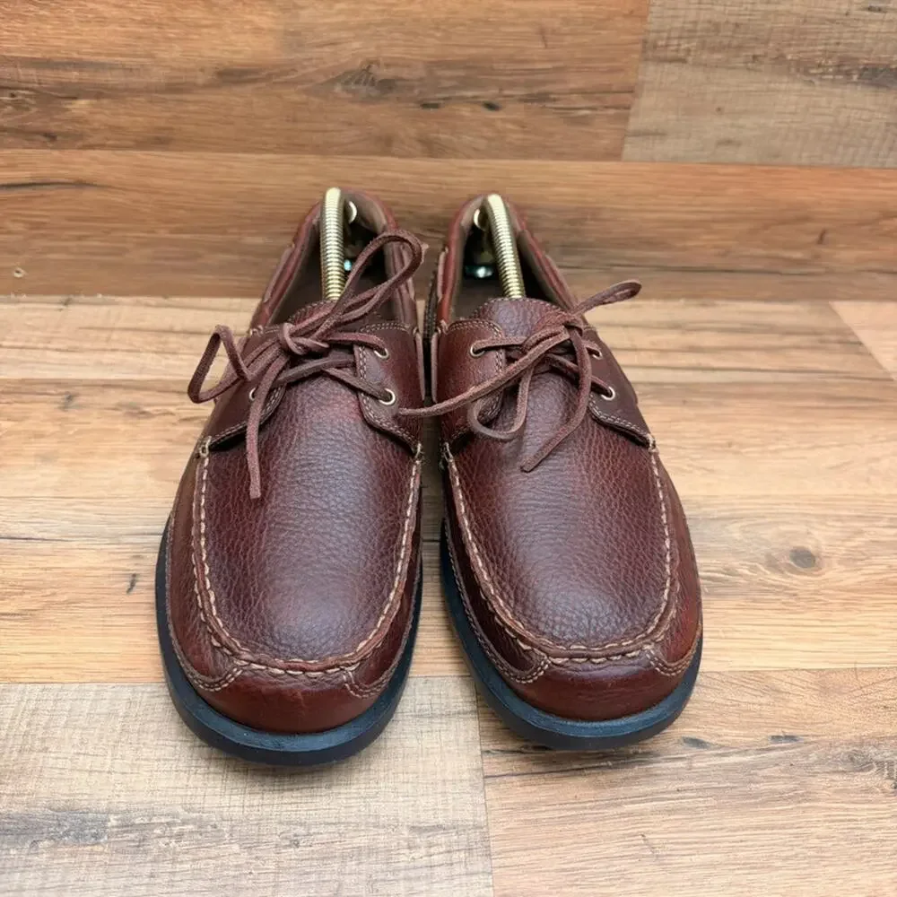 Dunham New Balance Captain Boat Shoes Mens 10 2E Brown Leather